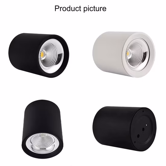 상업용 실내 천장 IP65 10W 20W 30W 표면 장착 실린더 스포트라이트 LED 통